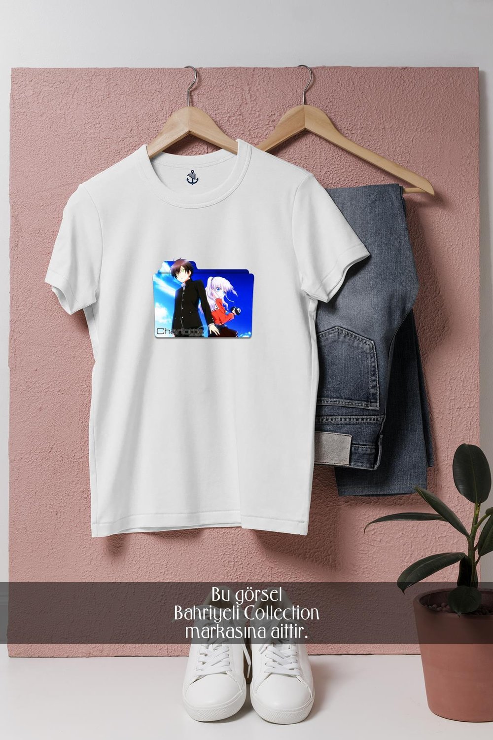 Oversize Charlotte V1 Anime  Tasarımlı Unisex T-Shirt