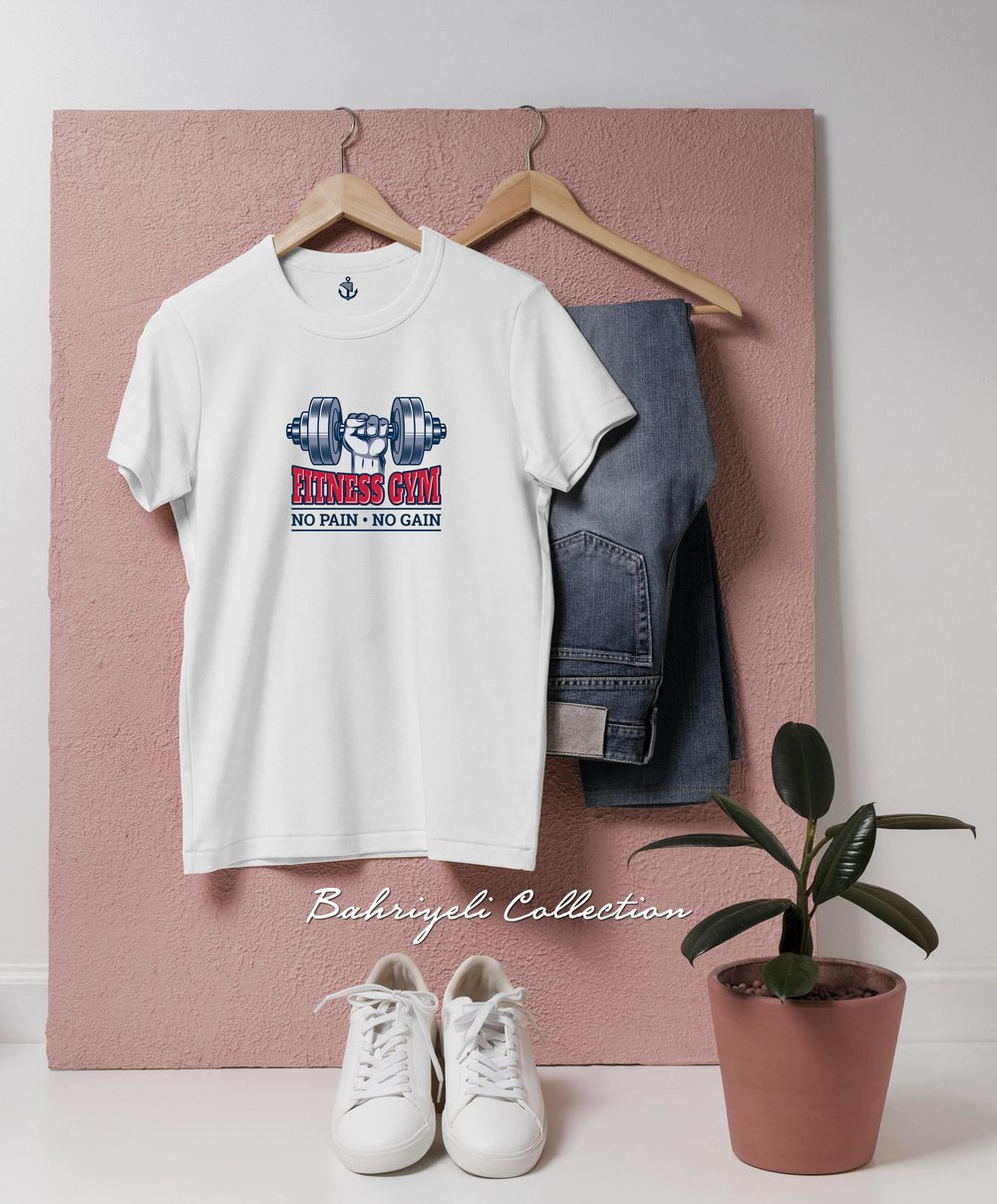 Oversize fitness gym no pain no gain Tasarımlı Unisex T-Shirt