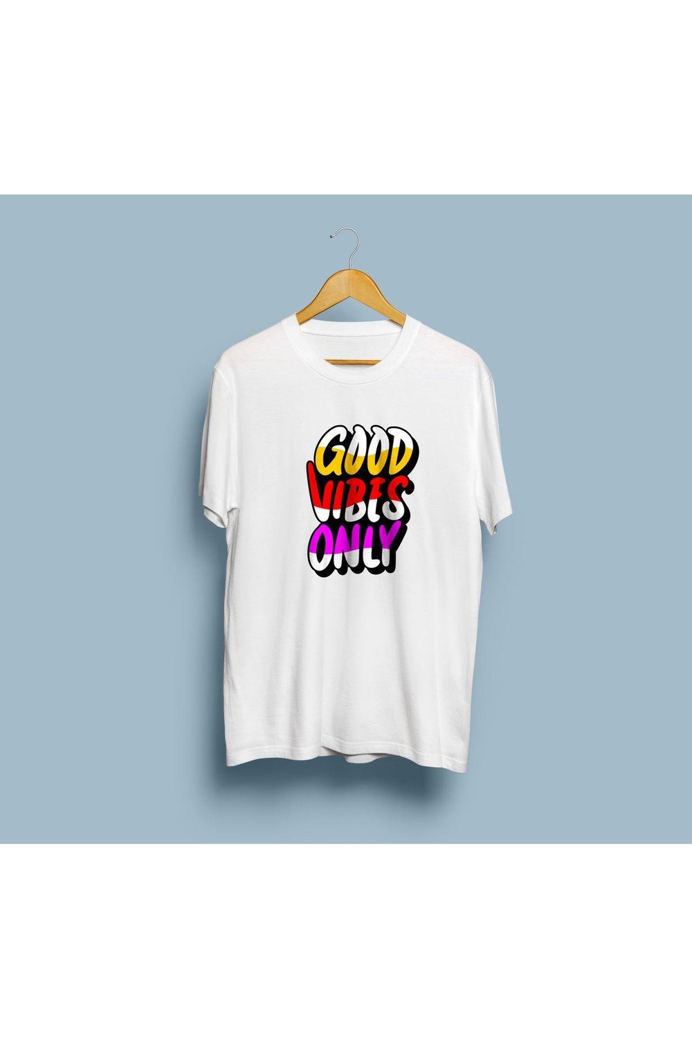 Oversize Good Vibes Only Yazı Tasarım Unisex T-shirt