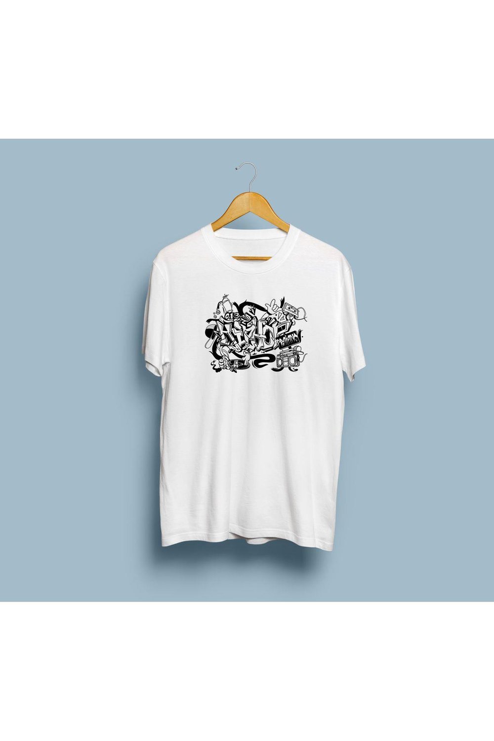 Oversize Hip Hop Graffiti Tasarım Unisex T-shirt