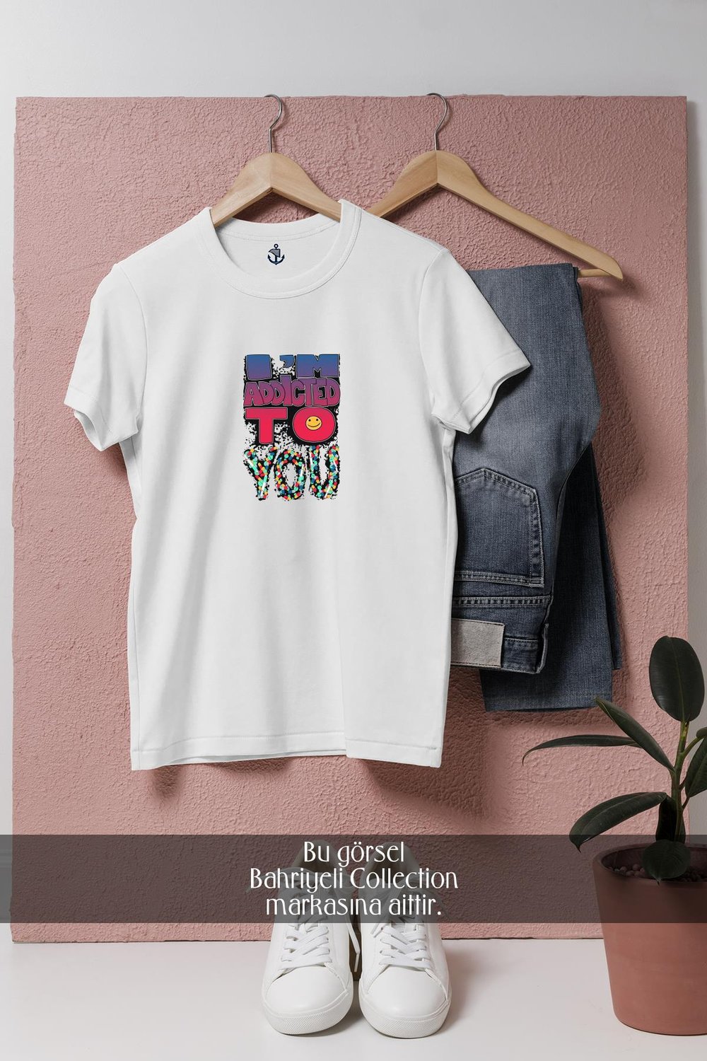 Oversize Im Addicted To You, Printed With Pills  Tasarımlı Unisex T-Shirt