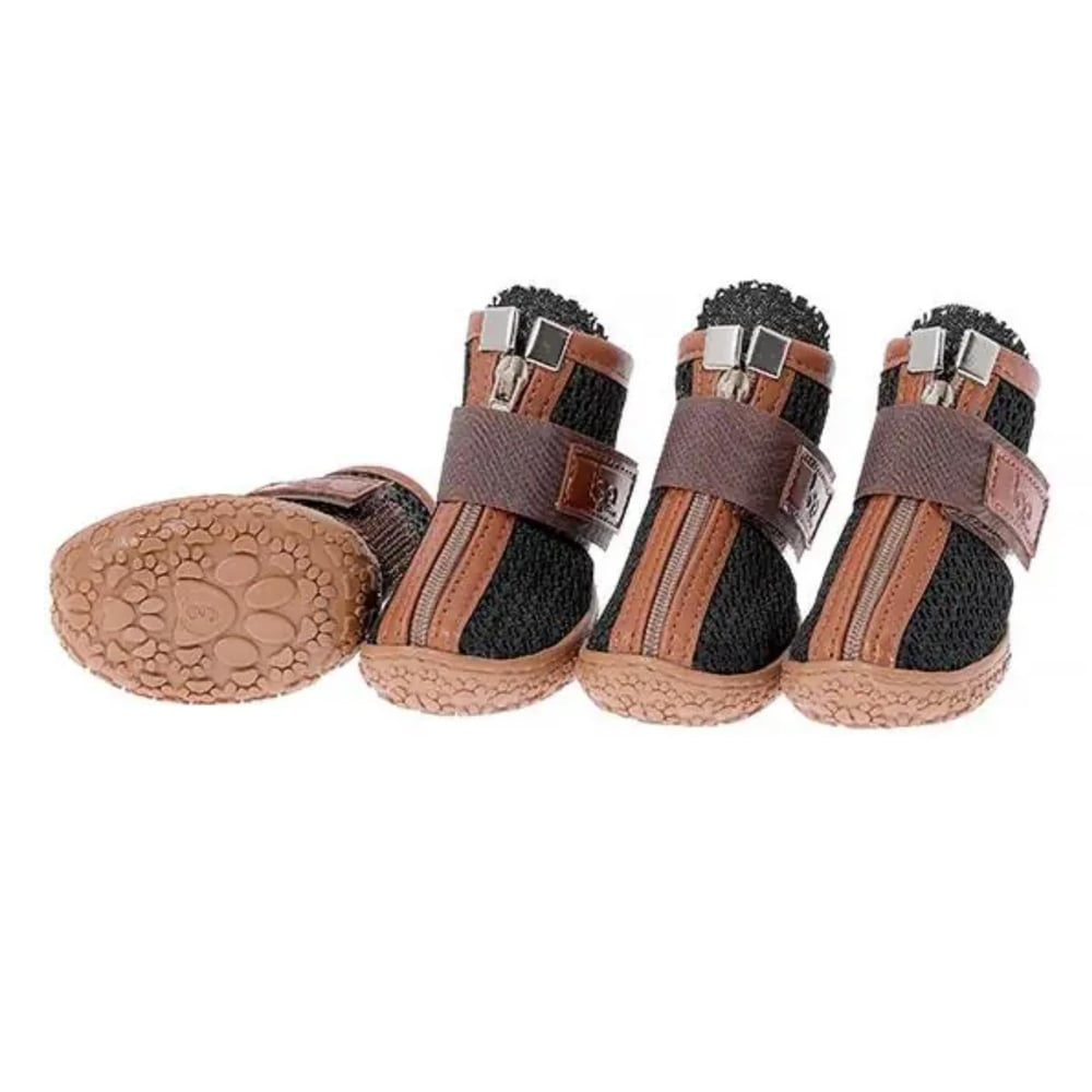 Be Design Fermuarlı Taba Siyah Köpek Ayakkabısı