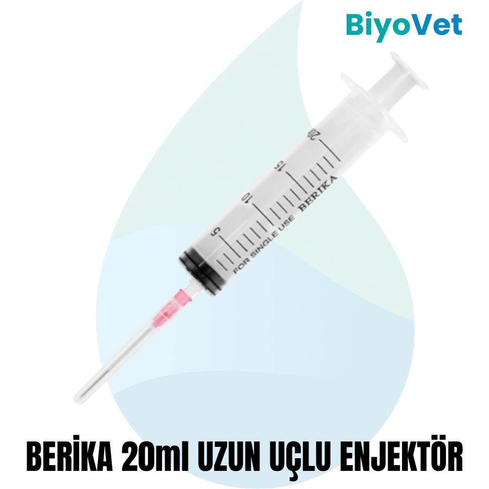BERİKA 20ml ENJEKTÖR PEMBE UZUN CONTALI 125 ADET