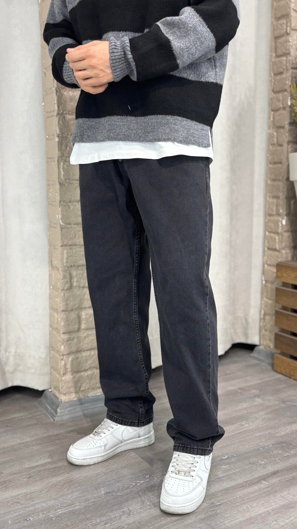 Baggy Denim Antra Lastik Bel Pantolon
