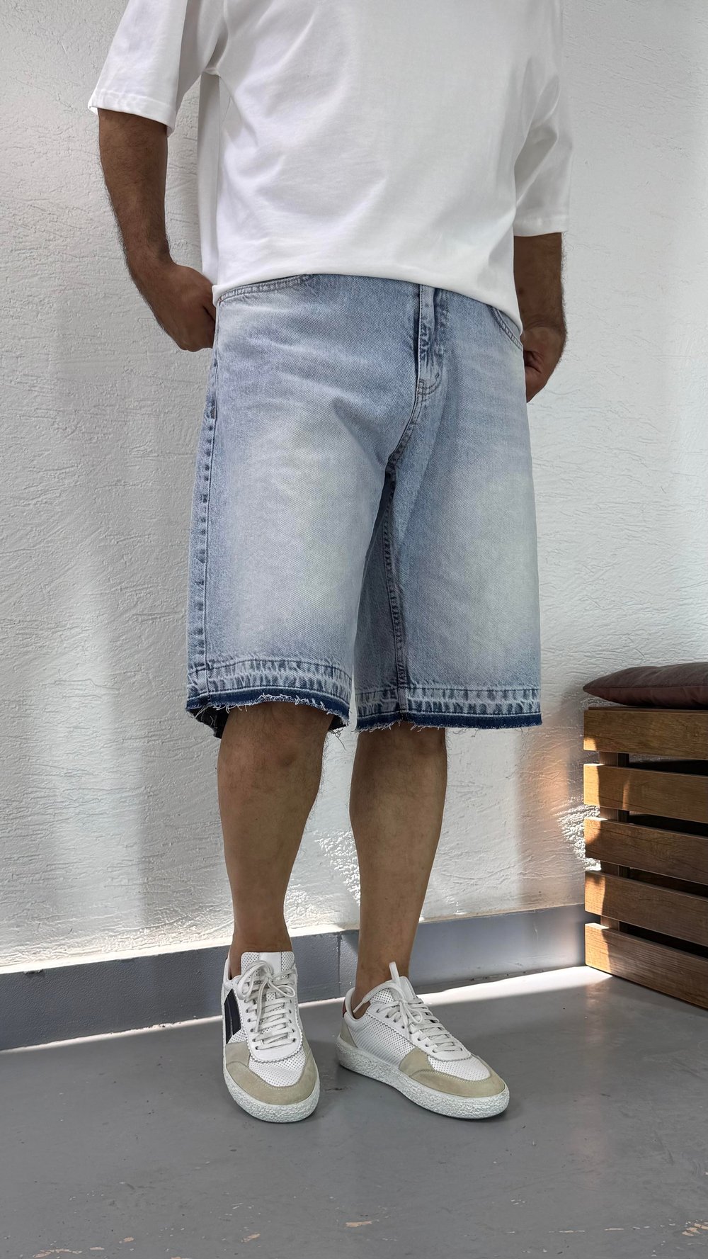 Denim Mavi Şort