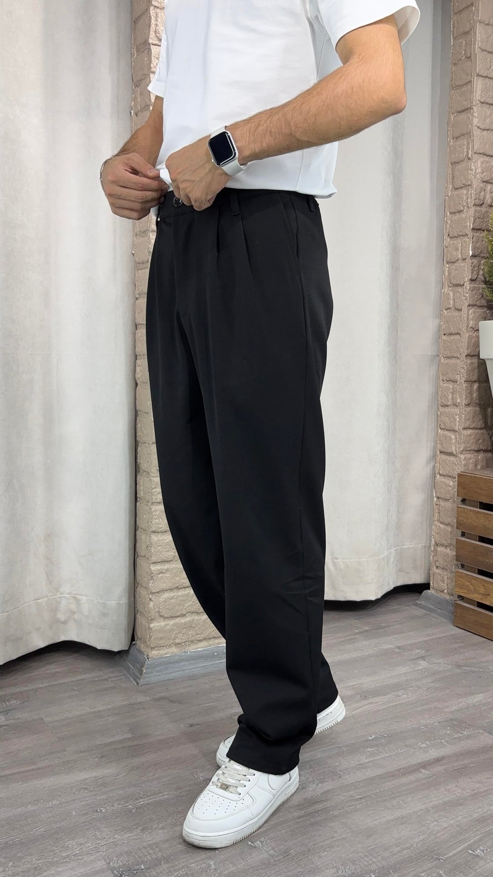Kumaş Baggy Kemerli Pantolon