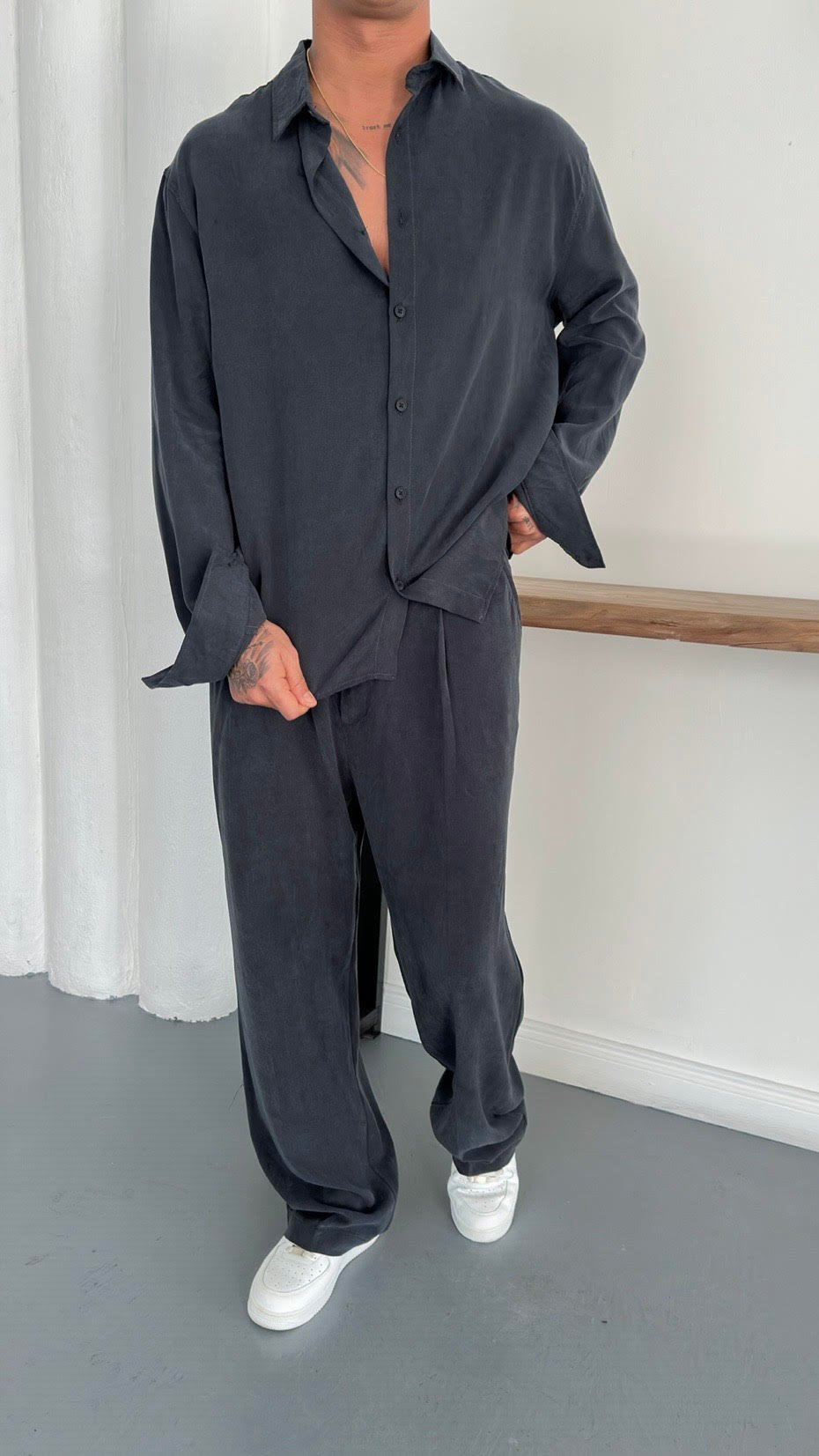 Modal Yıkamalı Oversize Gömlek