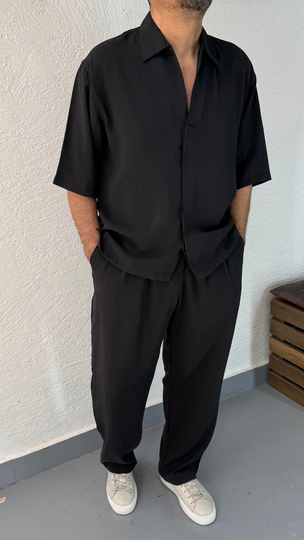 Modal Yıkamalı Oversize Gömlek ve  Baggy Pantolon