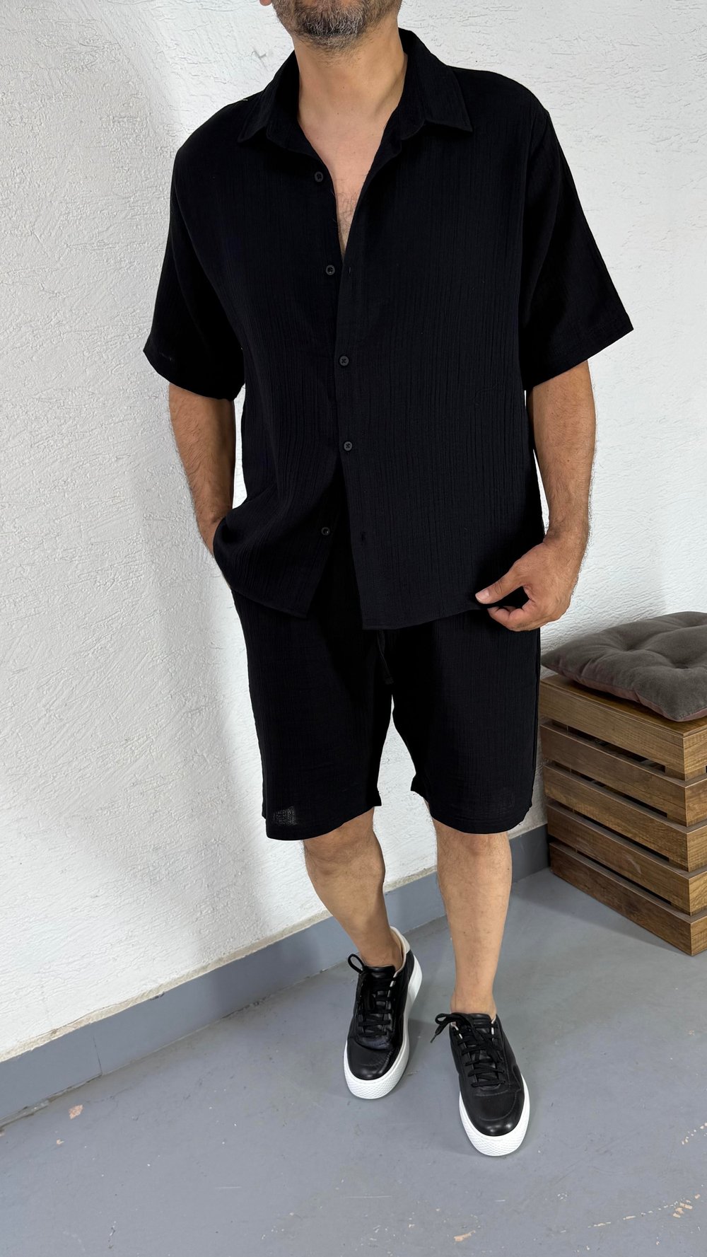 Müslin Oversize Gömlek ve Şort Takım