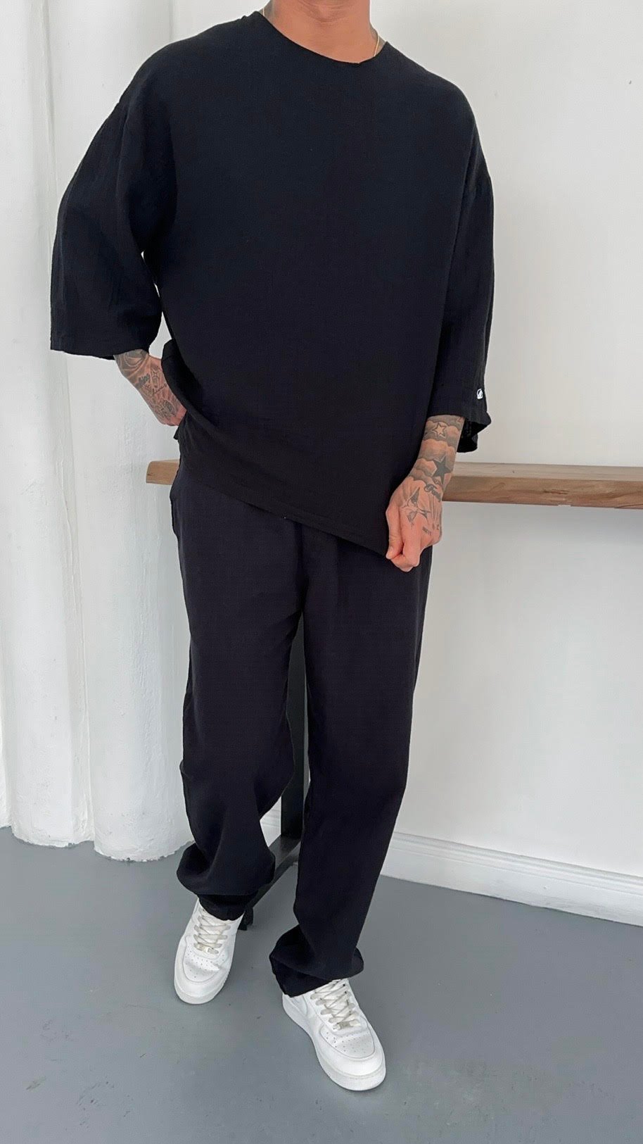 Oversize Fakirkol Müslin Kumaş TShirt
