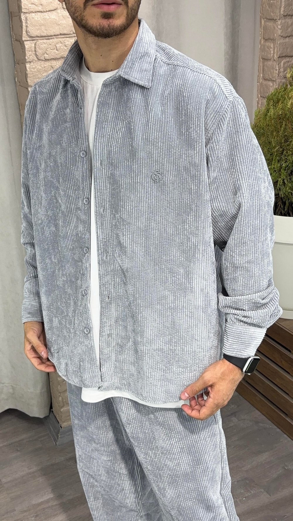 Oversize Kadife Gömlek