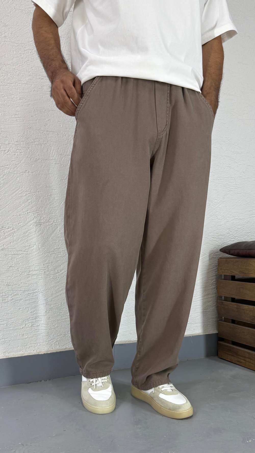 Pamuk Gabardin Bol Yazlık Baggy Pantolon