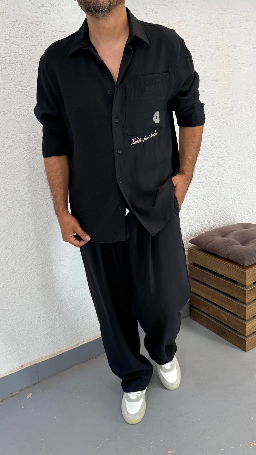 Tensel Overisze Gömlek ve Baggy Pantolon Takım