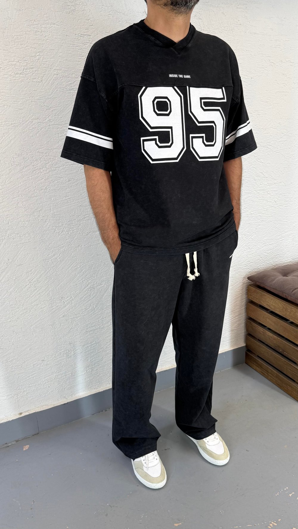 Yıkama Baskı Oversize Tshirt ve Baggy Bol Pantolon