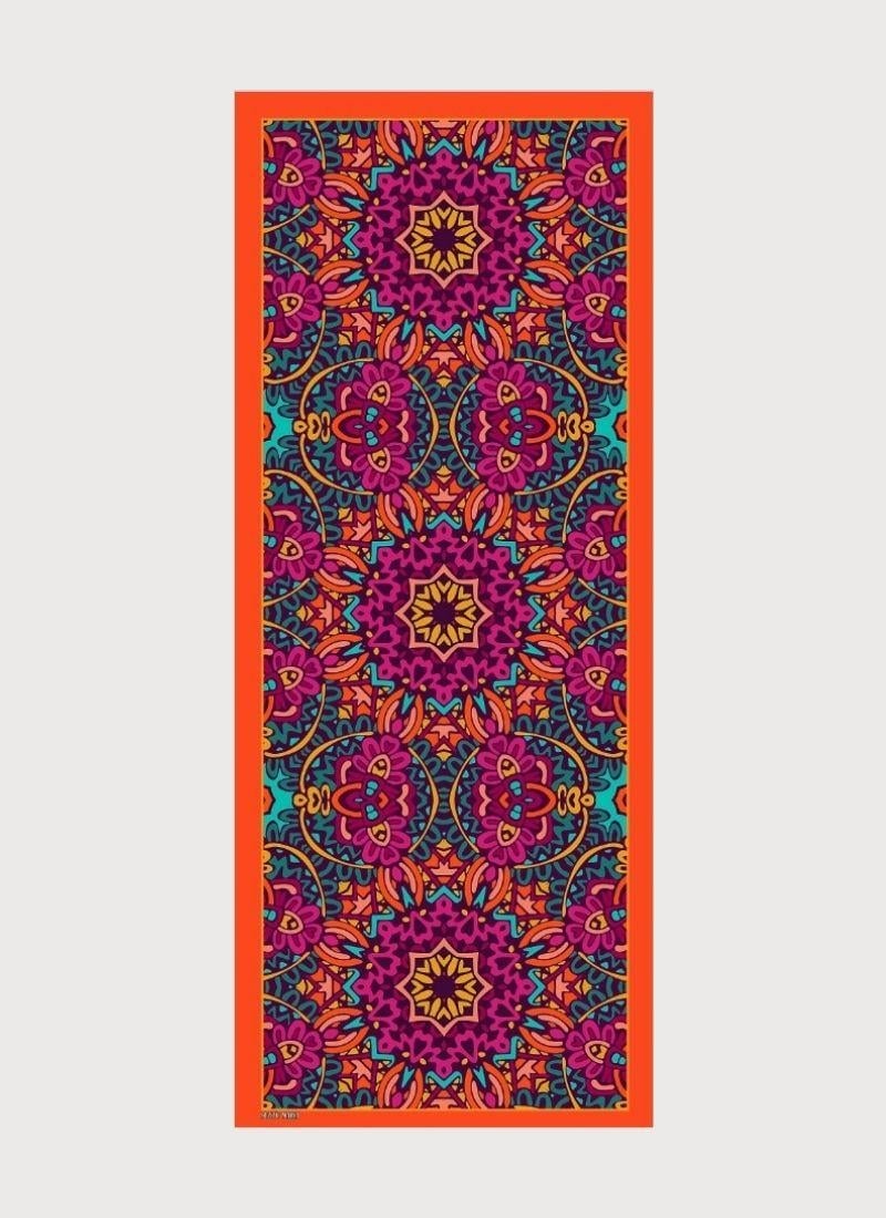 GÜNEŞ MANDALA TURUNCU TWİLL SATEN ŞAL
