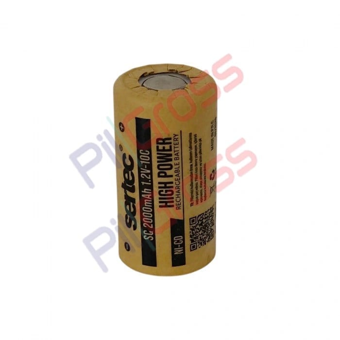 Sertec SC 2000mAh 1.2V Ni-Cd Şarjlı Başsız Matkap Pili