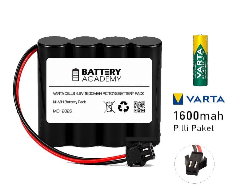 4.8V 1600mAh Varta Pilli Siyah Soketli Ni-MH Oyuncak Pili - PilGross4.8V 1600mAh Varta Pilli Siyah Soketli Ni-MH Oyuncak Pili - PilGrossOyuncak Pilleri