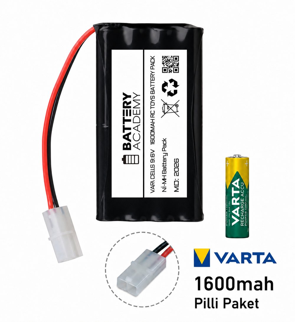 9.6V 1600mAh Varta Pilli Tamiya Soketli Oyuncak Pili | Ni-MH Şarjlı Batarya - Pilgross9.6V 1600mAh Varta Pilli Tamiya Soketli Oyuncak Pili | Ni-MH Şarjlı Batarya - PilgrossOyuncak Pilleri