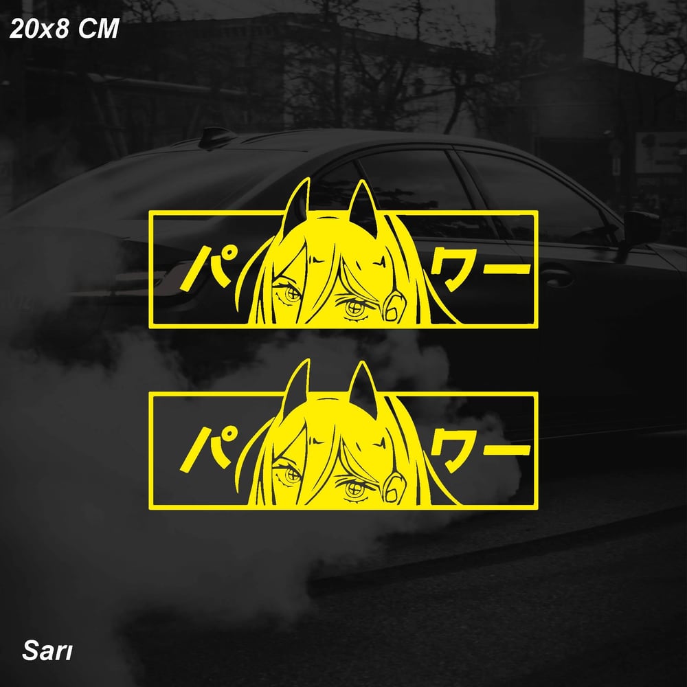Anime Kız (Power Chainsaw Man) JDM Sticker Motosiklet Araba Laptop Sticker Yapışkanlı Folyo