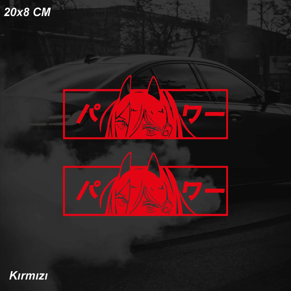 Anime Kız (Power Chainsaw Man) JDM Sticker Motosiklet Araba Laptop Sticker Yapışkanlı Folyo