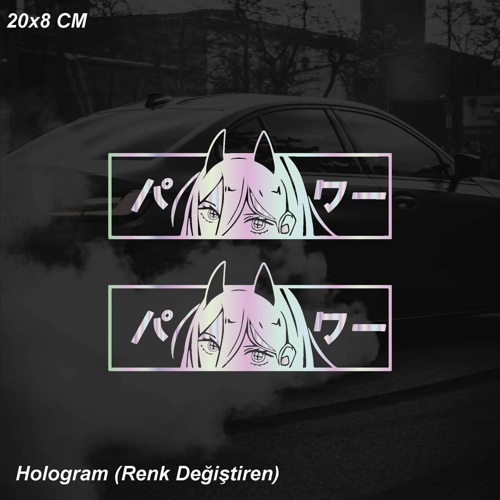 Anime Kız (Power Chainsaw Man) JDM Sticker Motosiklet Araba Laptop Sticker Yapışkanlı Folyo