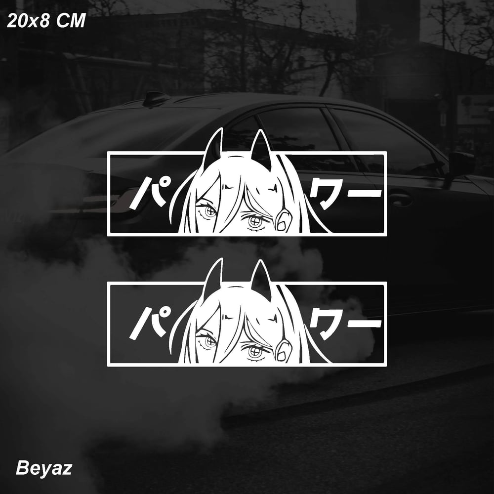 Anime Kız (Power Chainsaw Man) JDM Sticker Motosiklet Araba Laptop Sticker Yapışkanlı Folyo