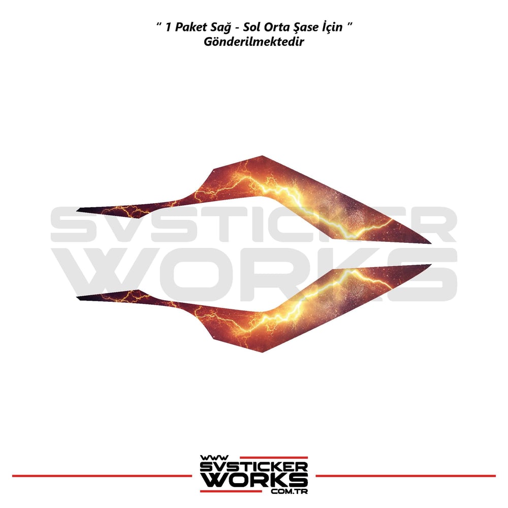CFMOTO 250SR Orta Şase Kaplama Kırmızı Şimşek Desen Sticker