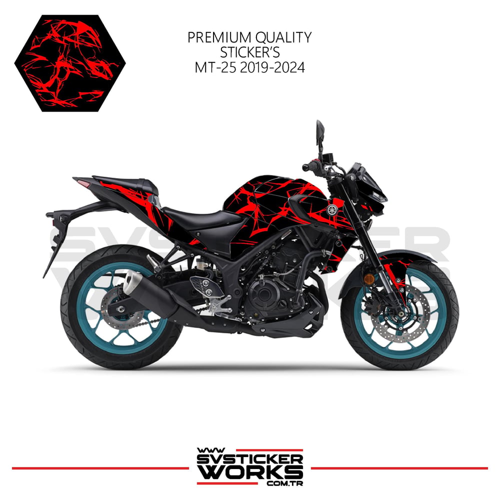 MT-25 Kaplama Sticker Şimşek Yıldırım Motor Kaplama Modeli Hazır Kit 2019-2024 Uyumlu