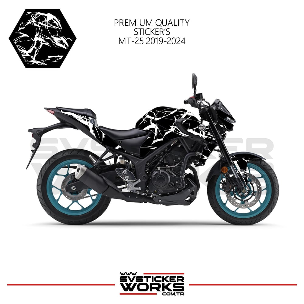 MT-25 Kaplama Sticker Şimşek Yıldırım Motor Kaplama Modeli Hazır Kit 2019-2024 Uyumlu