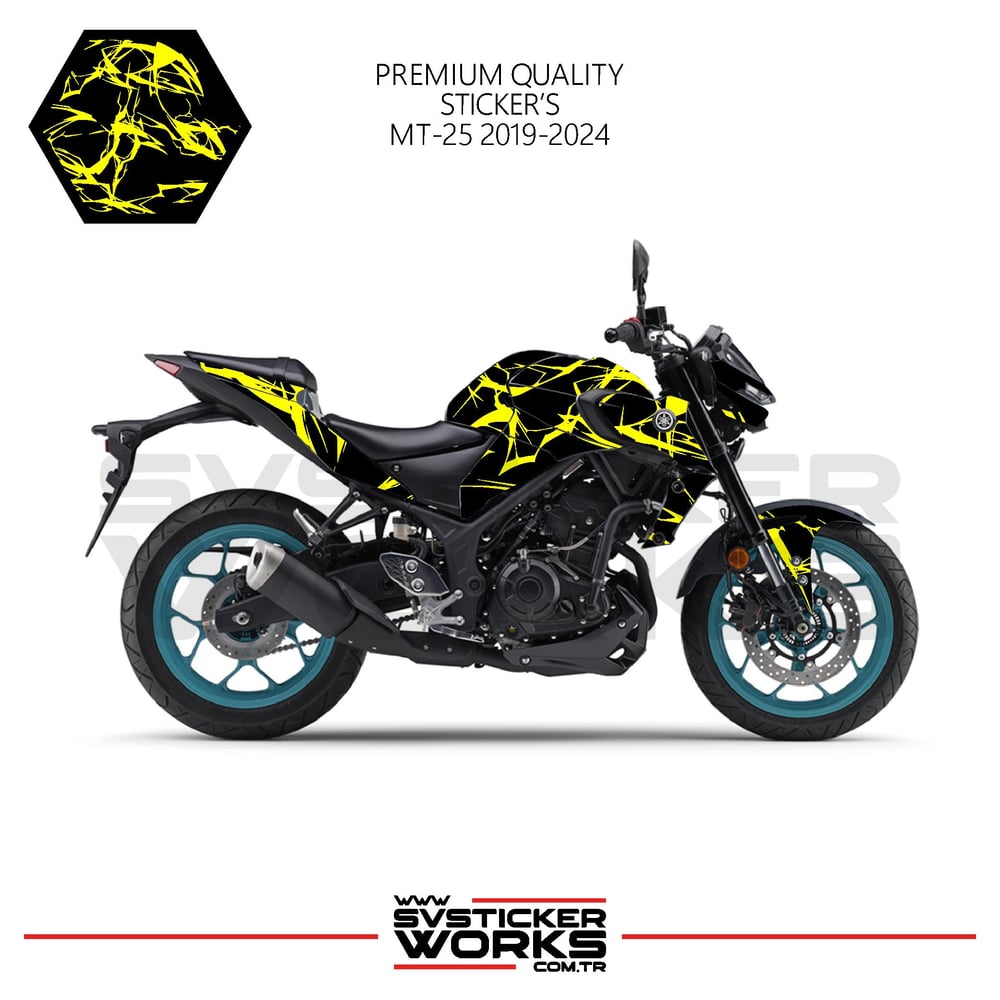 MT-25 Kaplama Sticker Şimşek Yıldırım Motor Kaplama Modeli Hazır Kit 2019-2024 Uyumlu