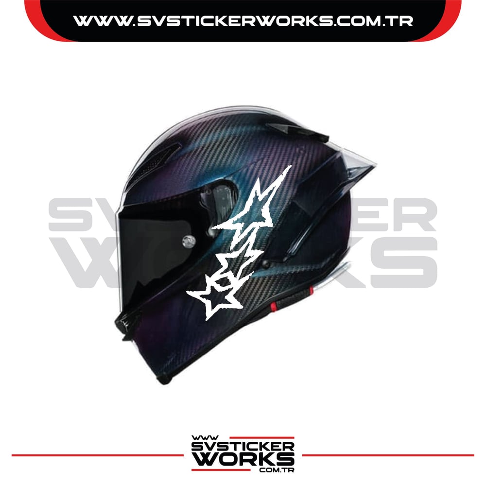 Stars Yıldız Sticker Kask Sticker Kasklar Uyumlu Tek Yön 1 Adet