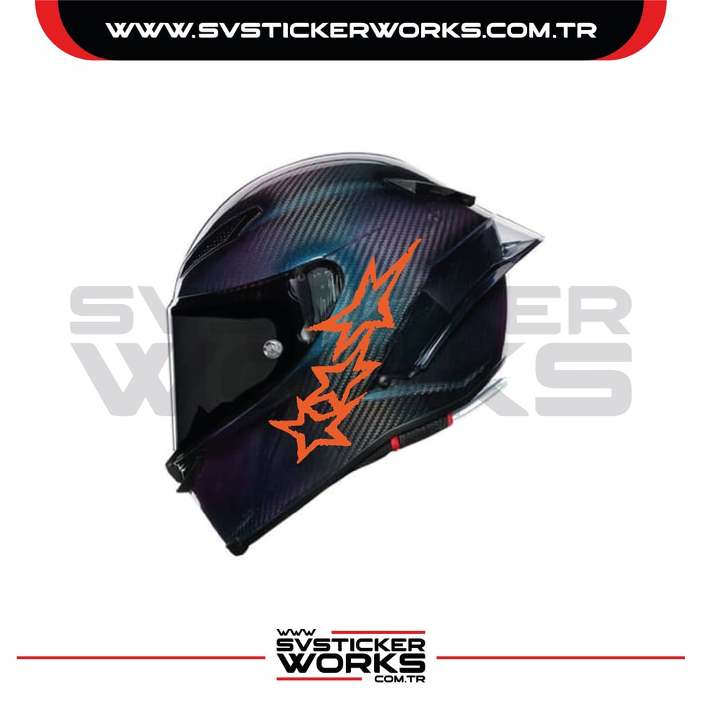 Stars Yıldız Sticker Kask Sticker Kasklar Uyumlu Tek Yön 1 Adet