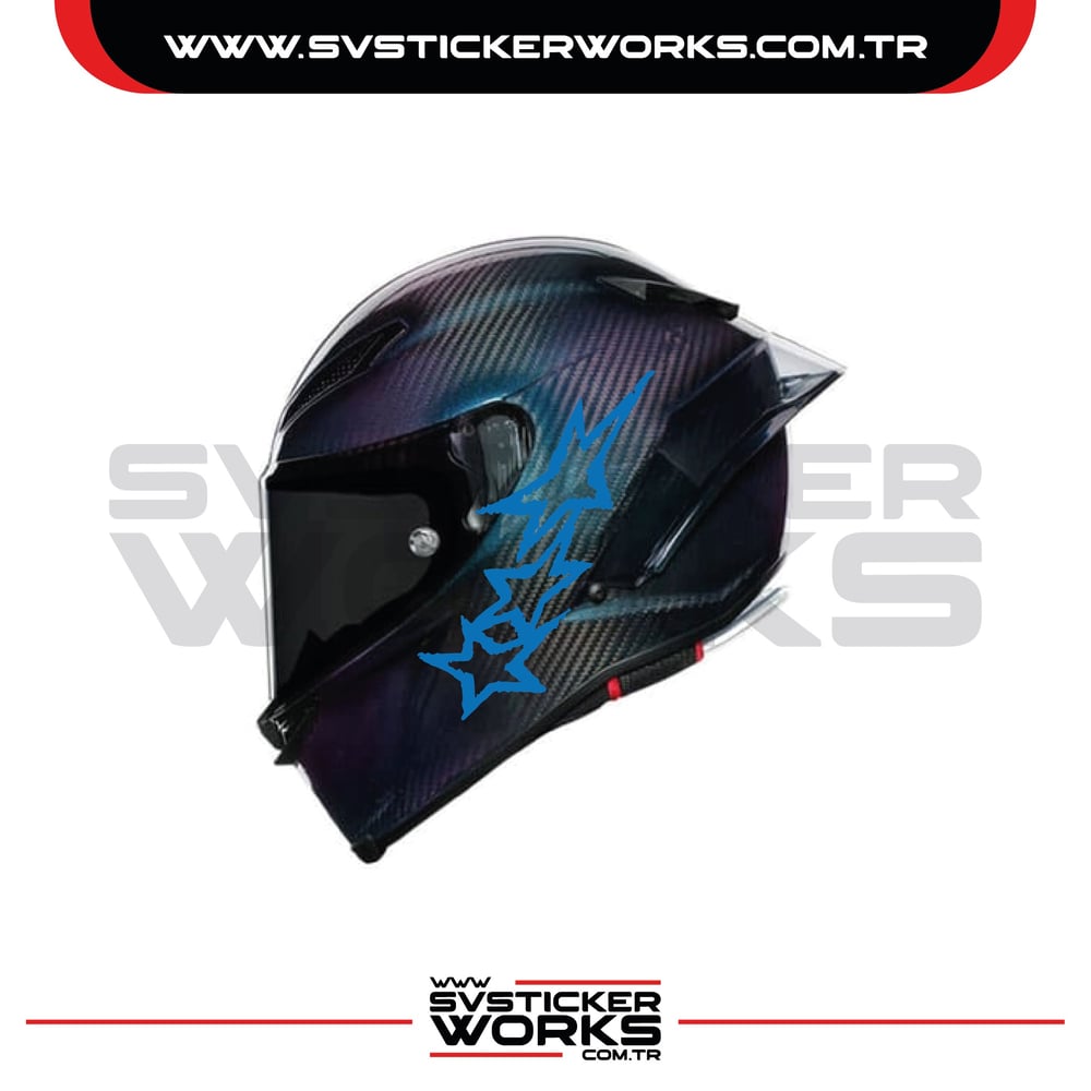 Stars Yıldız Sticker Kask Sticker Kasklar Uyumlu Tek Yön 1 Adet