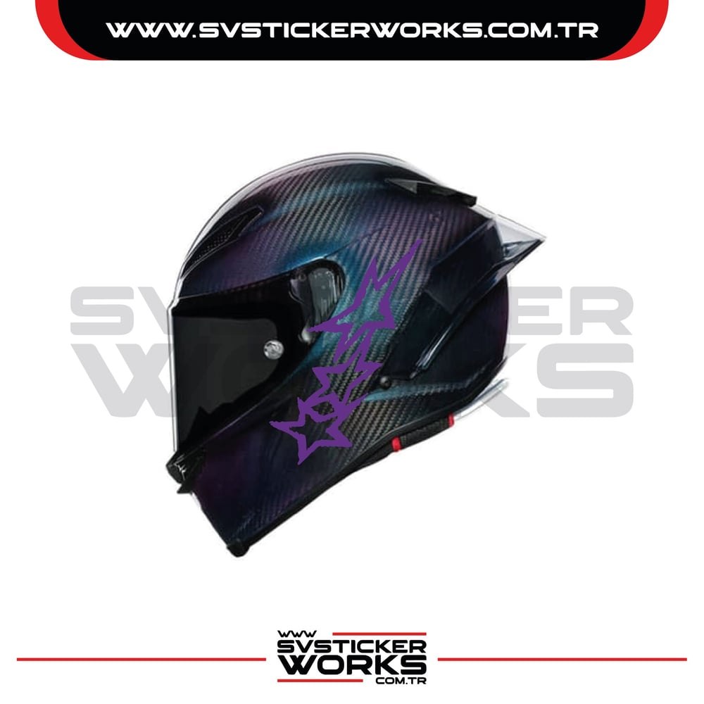 Stars Yıldız Sticker Kask Sticker Kasklar Uyumlu Tek Yön 1 Adet