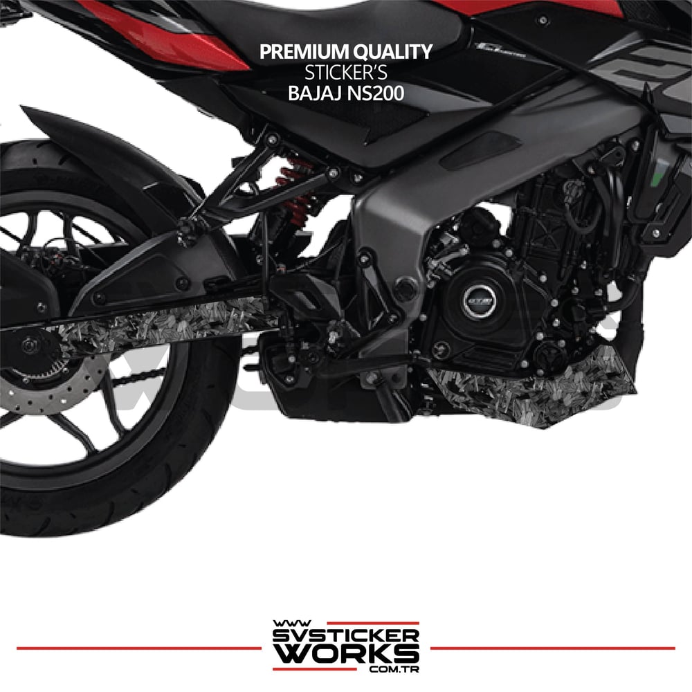Bajaj NS200 Forged Kaplama Etiket Sticker Modeli Alt Sakal ve Masa