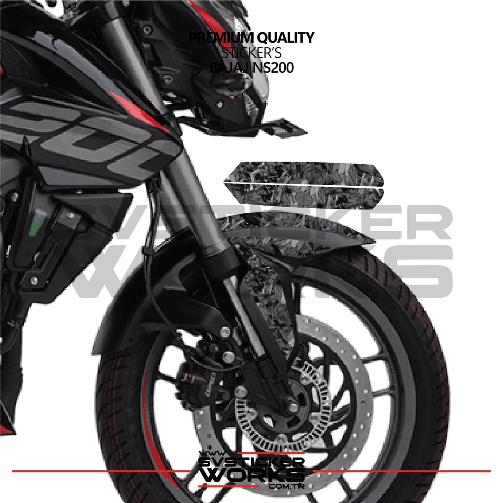Bajaj NS200 Forged Kaplama Etiket Sticker Modeli Ön Çamurluk Sağ Sol