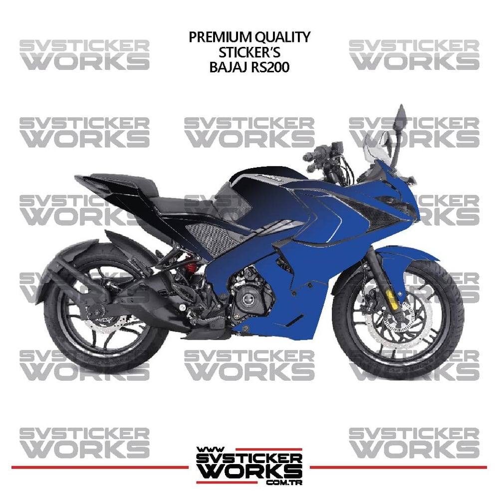 Bajaj RS200 Kaplama Sticker Çift Renk Motor Kaplama Modeli Hazır Kit Yüksek Kalite