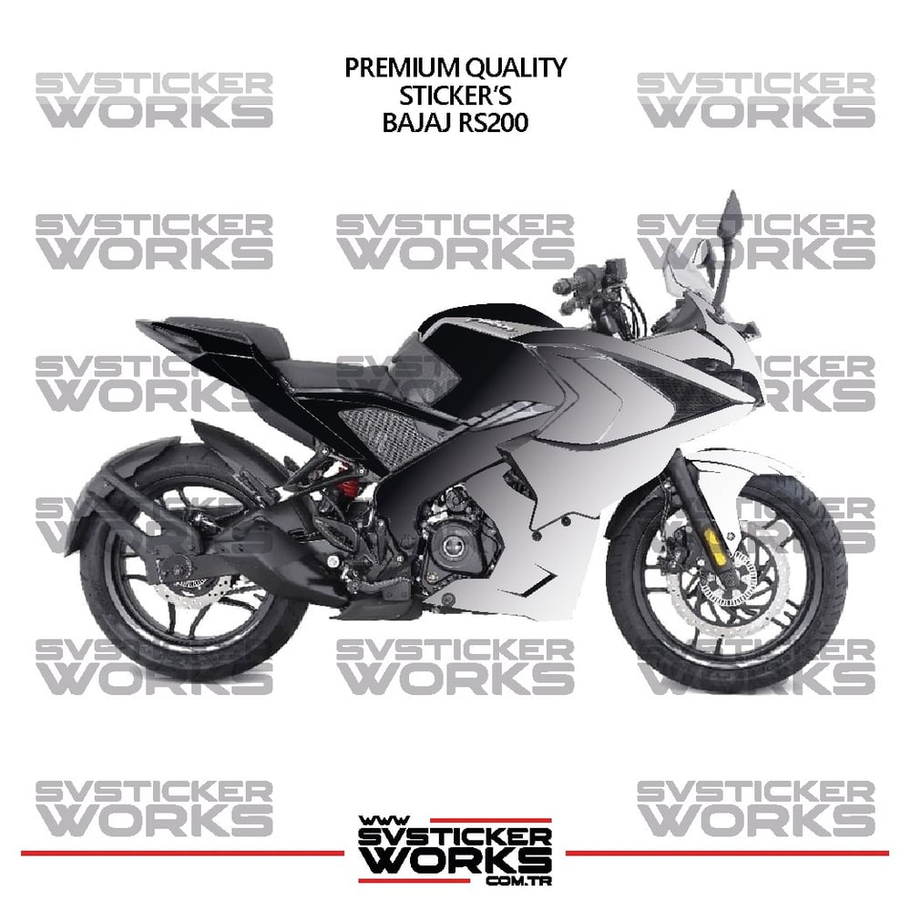 Bajaj RS200 Kaplama Sticker Çift Renk Motor Kaplama Modeli Hazır Kit Yüksek Kalite