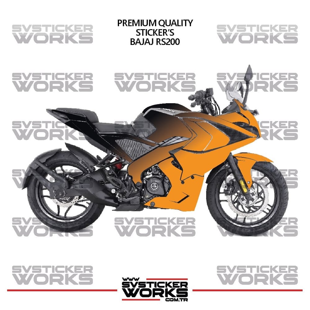 Bajaj RS200 Kaplama Sticker Çift Renk Motor Kaplama Modeli Hazır Kit Yüksek Kalite