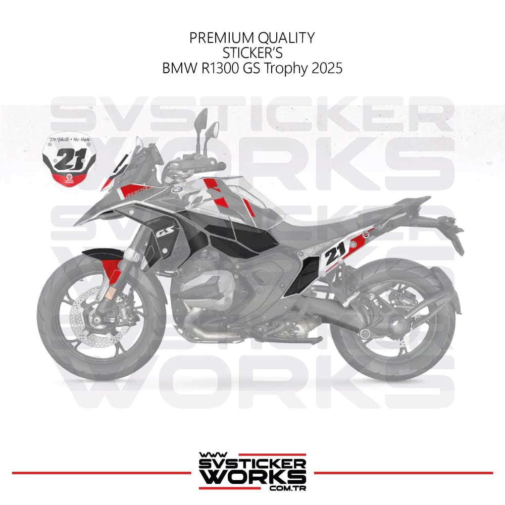 BMW R1300GS Trophy 2025 Kaplama Motosiklet Sticker Design Etiket Modeli