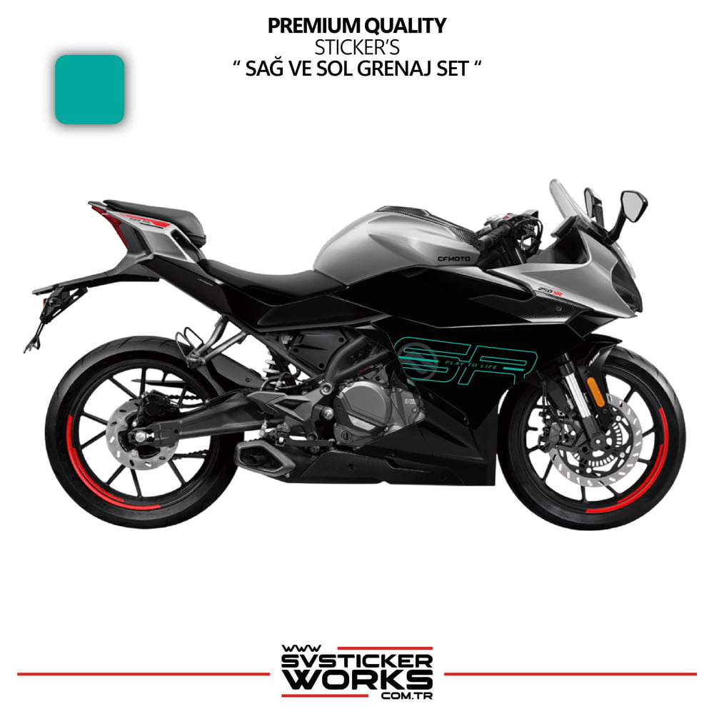 CFMOTO 250SR Grenaj Sticker Sağ Sol Set Yüksek Kalite Sticker Etiket Modeli