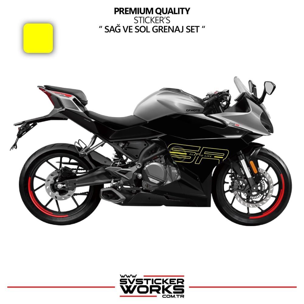 CFMOTO 250SR Grenaj Sticker Sağ Sol Set Yüksek Kalite Sticker Etiket Modeli