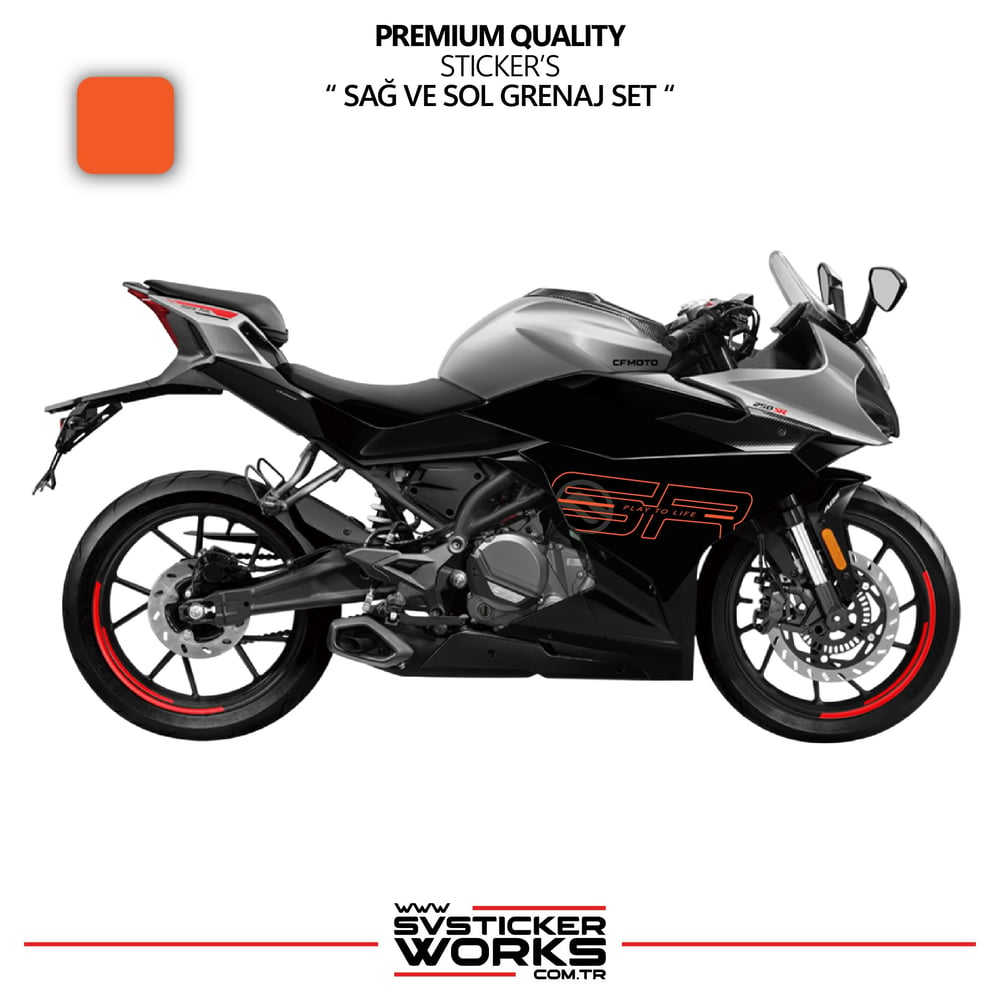 CFMOTO 250SR Grenaj Sticker Sağ Sol Set Yüksek Kalite Sticker Etiket Modeli