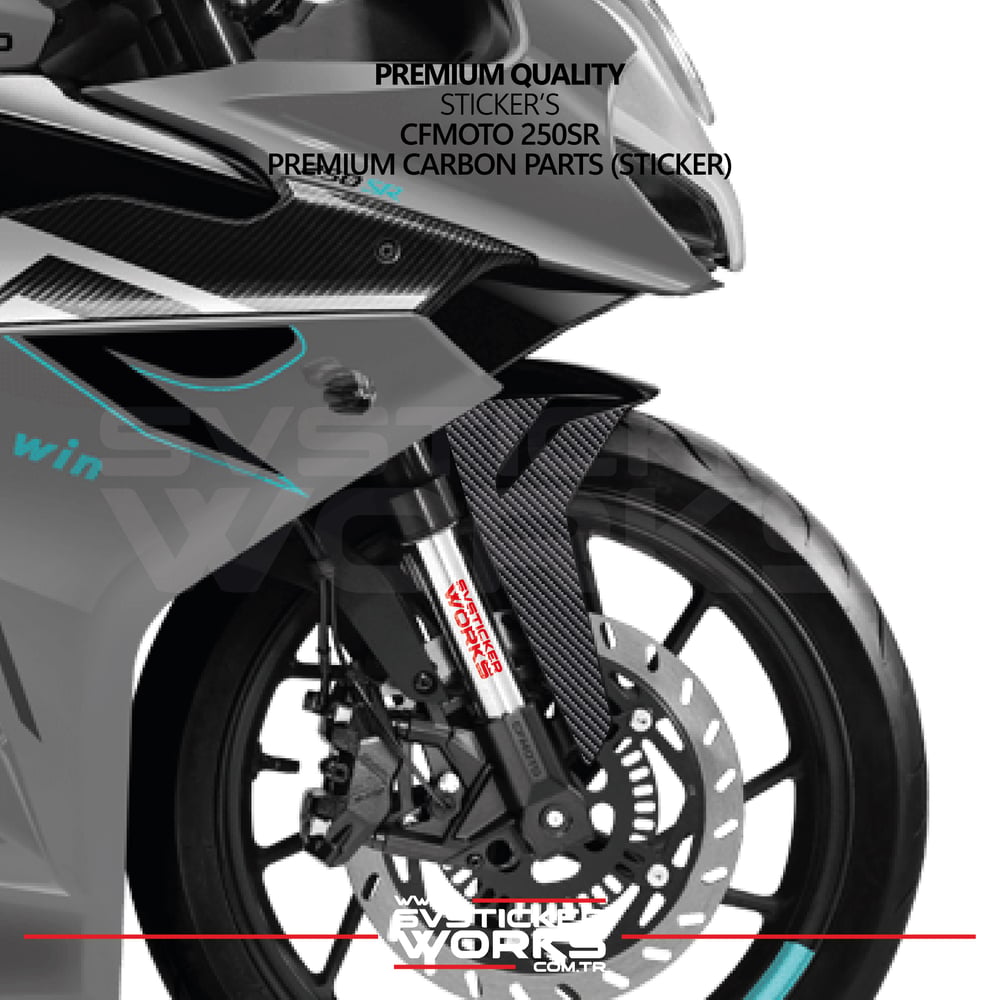CFMOTO 250SR Sticker Karbon Folyo Kaplama  Ön Çamurluk Bölümü Bölümü