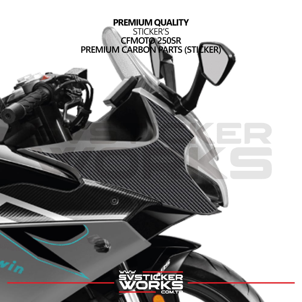 CFMOTO 250SR Sticker Karbon Folyo Kaplama Ön Kafa Yanı