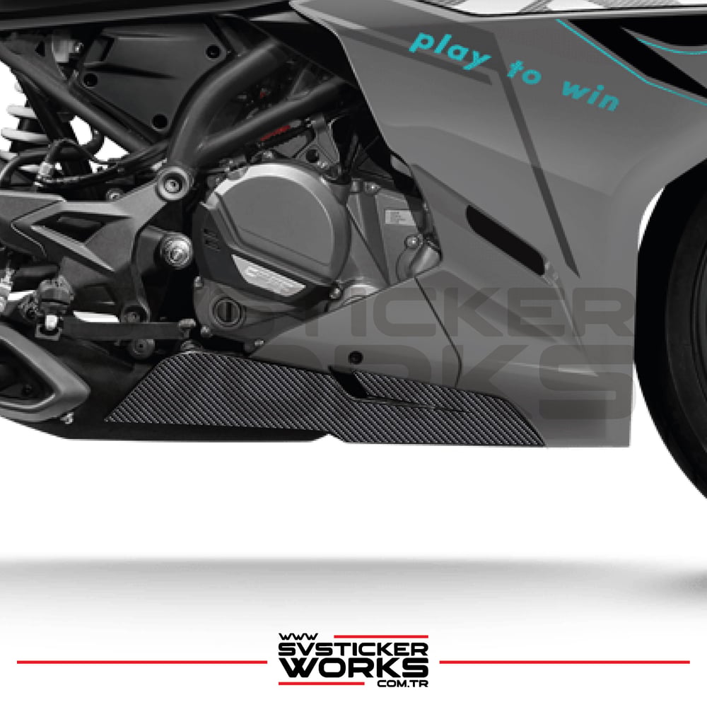 CFMOTO 250SR Sticker Karbon Folyo Kaplama Alt Sakal Bölümü Bölümü