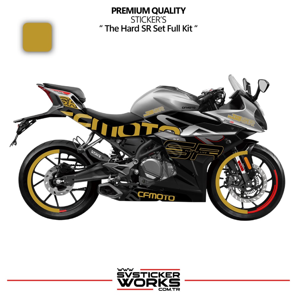 CFMOTO 250SR The Hard SR Sticker Set Etiket Modeli Yüksek Kalite Set Jant Kaplama Hediyeli