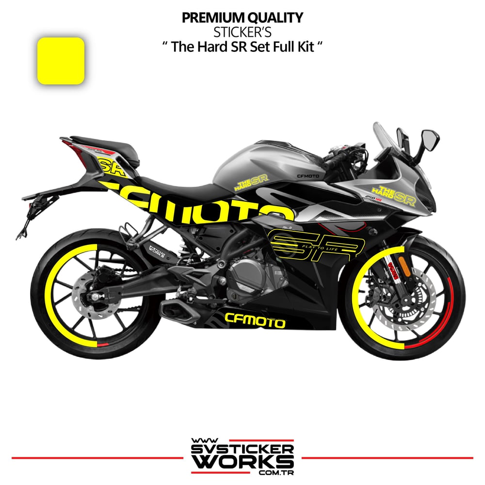 CFMOTO 250SR The Hard SR Sticker Set Etiket Modeli Yüksek Kalite Set Jant Kaplama Hediyeli