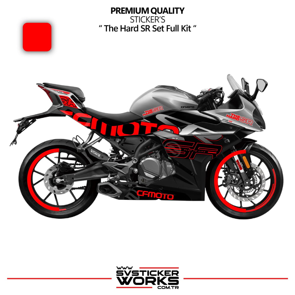 CFMOTO 250SR The Hard SR Sticker Set Etiket Modeli Yüksek Kalite Set Jant Kaplama Hediyeli