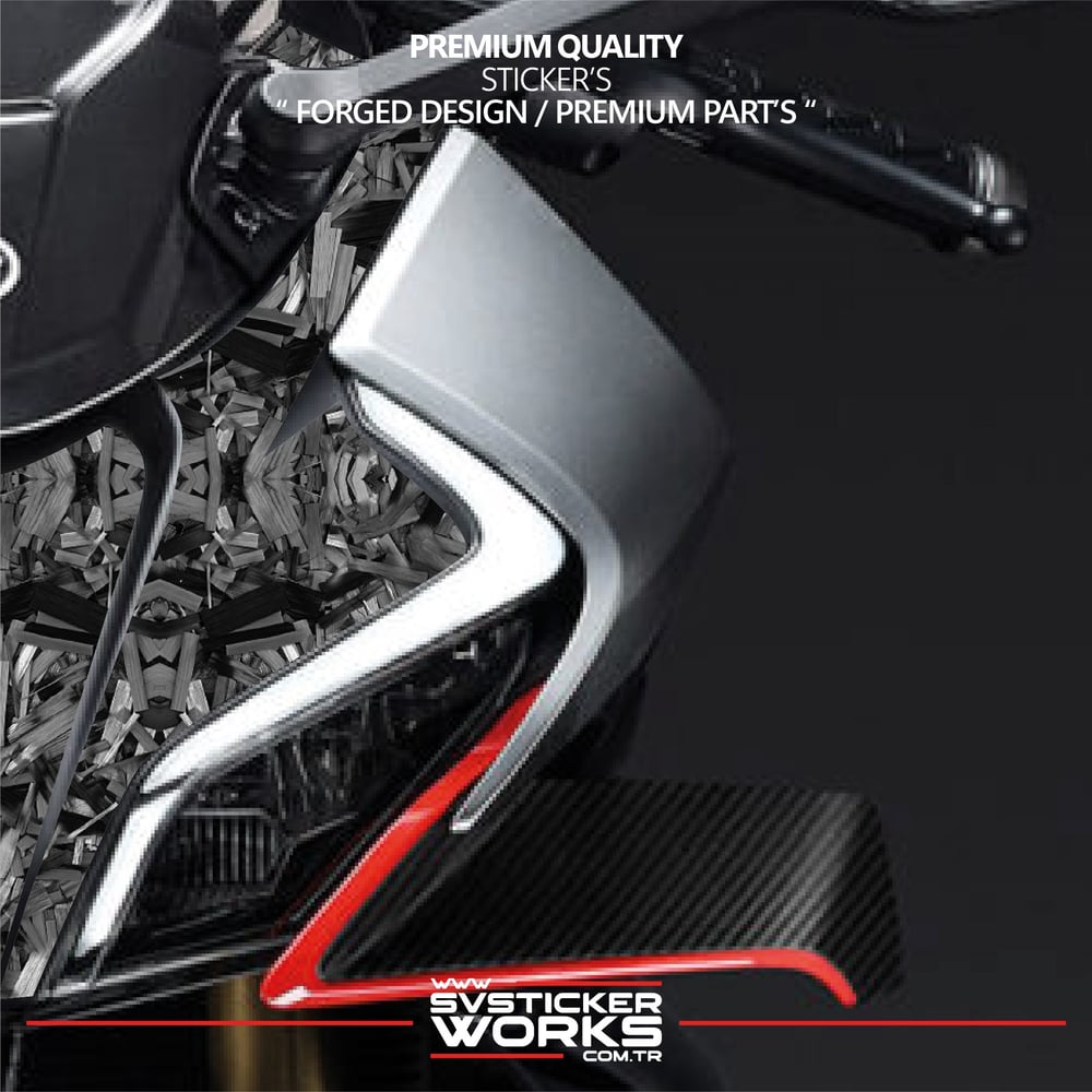 CFMOTO 450SR Forged Karbon Kaplama Ön Kafa Ortası Sticker Etiket Modeli